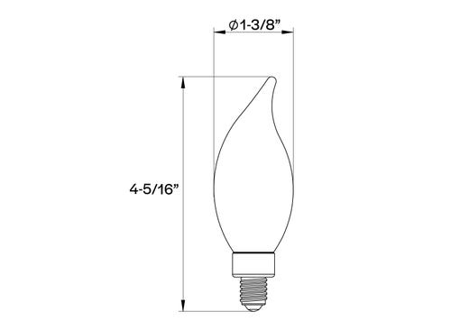 LED Filament CA11 E12 Frosted - 3.3W