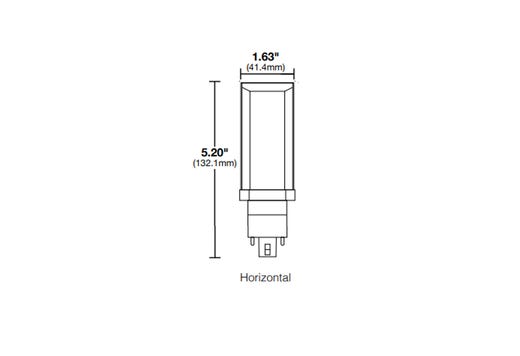 LED Bypass Plug-in Horizontal 10W watts 3500K G24q-GX24q-G24d-GX24d base 120-277V 1000 lumens 82 CRI Non-Dimmable 50000 hour