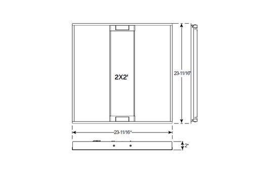 LED 2x2 Center Basket Troffer Controls Ready 3.5mm Receptacle Lumen & Color Selectable (2500-4000Lum 20-25-30W 3500K-4000K-5000K) UNV 120-277V 0-10V Dimmable