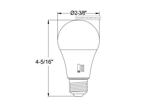 LED A19 Lamp Medium (E26) Base Color Selectable 2700K-5000K 6W 450 Lumens (40W Equiv) Dimmable T20