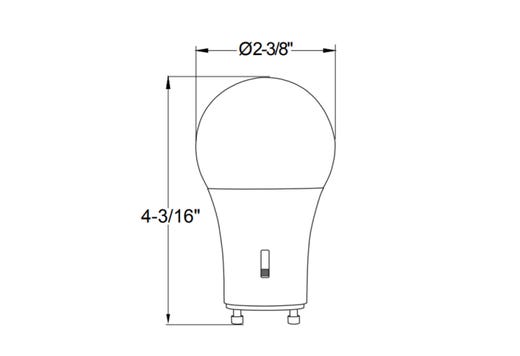 LED A19 Lamp GU24 Base Color Selectable 2700K-5000K 9W 800 Lumens (60W Equiv) Dimmable T20