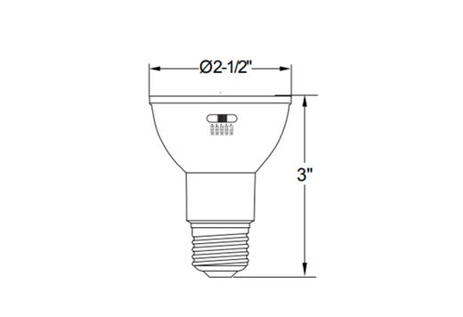 LED PAR20 Flood (40D) Color Selectable 2700K-5000K 7W 550 Lumens (50W Equiv) Dimmable T20