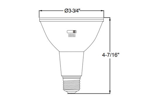 LED PAR30L Flood (40D) Color Selectable 2700K-5000K 10W 850 Lumens (75W Equiv) Dimmable T20