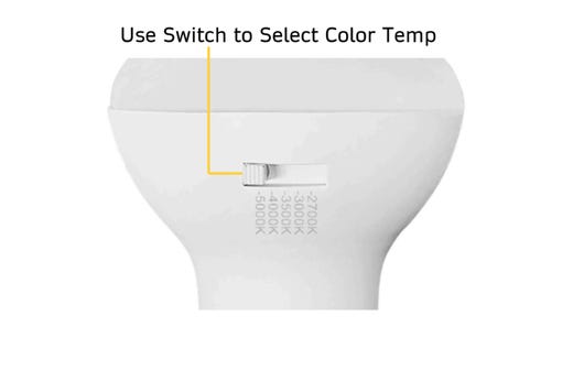 LED BR30 Flood (110D) Color Selectable 2700K-5000K 8.5W 700 Lumens (65W Equiv) Dimmable T20