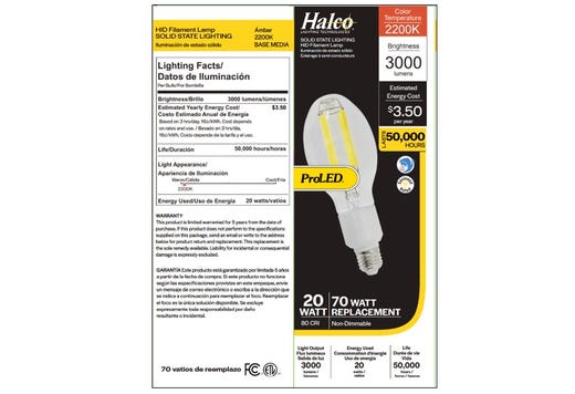 LED HID Filament ED17 Bulb Retrofit - 15/20W