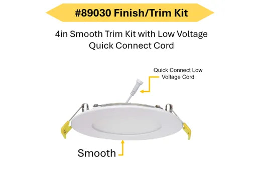 LED Select Slim Downlight 4in Smooth Trim Kit (5CCT-Triac Dim)- Must be Purchased with Rough-in Kit 89028 Order in Multiples of 10