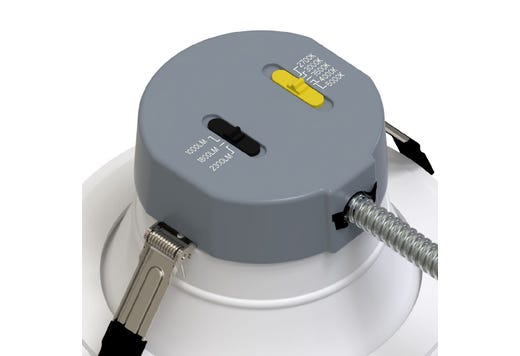 Commercial Retrofit Downlight, 6in, Lumen and CCT Select, 120-277V, Dimmable TRIAC/ELV & 0-10V, White Reflector, White Flange