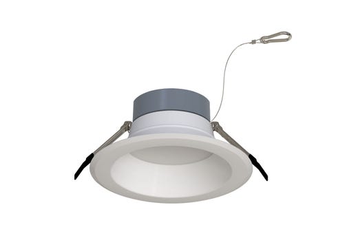 Commercial Retrofit Downlight, 8in, Lumen and CCT Select, 120-277V, Dimmable TRIAC/ELV & 0-10V, White Reflector, White Flange