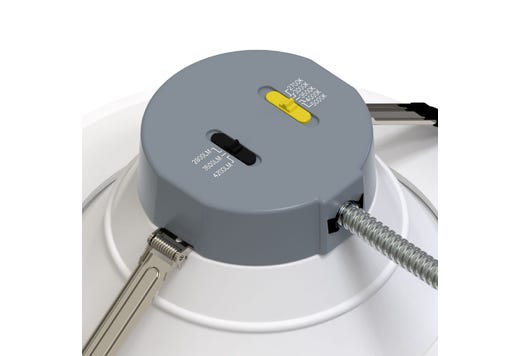 Commercial Retrofit Downlight, 10in, Lumen and CCT Select, 120-277V, Dimmable TRIAC/ELV & 0-10V, White Reflector, White Flange