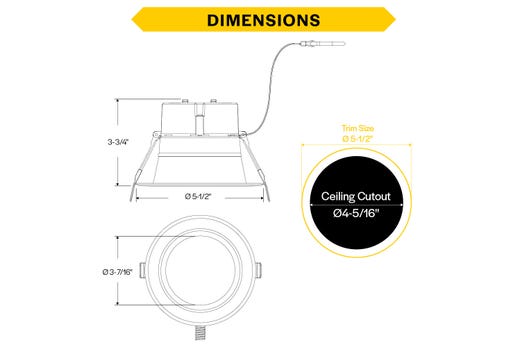 Commercial Retrofit Downlight, 4in, Lumen and CCT Select, 120-277V, Dimmable TRIAC/ELV & 0-10V, Haze Reflector, White Flange