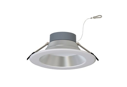 Commercial Retrofit Downlight, 10in, Lumen and CCT Select, 120-277V, Dimmable TRIAC/ELV & 0-10V, Haze Reflector, White Flange