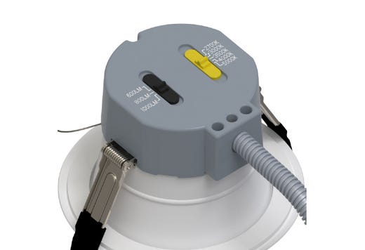 Commercial Retrofit Downlight, 4in, Emergency Battery Ready, Lumen and CCT Select, 120-277V, Dimmable TRIAC/ELV & 0-10V, White Reflector, White Flange