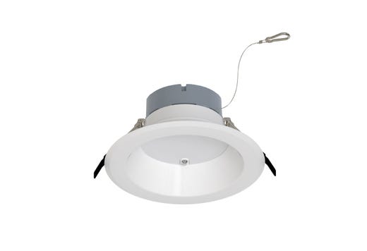 Commercial Retrofit Downlight, 8in, Emergency Battery Ready, Lumen and CCT Select, 120-277V, Dimmable TRIAC/ELV & 0-10V, White Reflector, White Flange