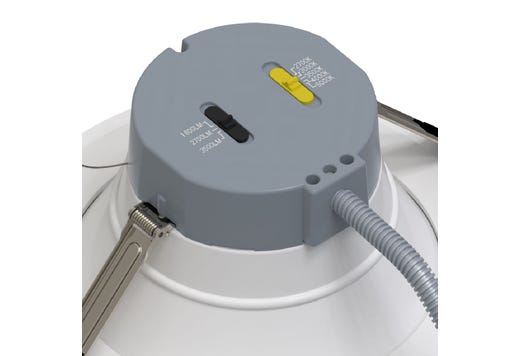Commercial Retrofit Downlight, 8in, Emergency Battery Ready, Lumen and CCT Select, 120-277V, Dimmable TRIAC/ELV & 0-10V, White Reflector, White Flange