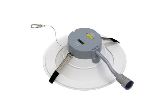 Commercial Retrofit Downlight, 10in, Emergency Battery Ready, Lumen and CCT Select, 120-277V, Dimmable TRIAC/ELV & 0-10V, White Reflector, White Flange