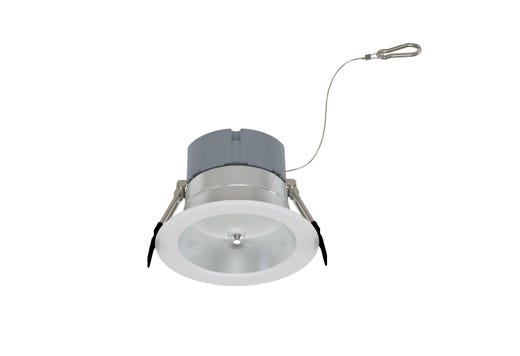 Commercial Retrofit Downlight, 4in, Emergency Battery Ready, Lumen and CCT Select, 120-277V, Dimmable TRIAC/ELV & 0-10V, Haze Reflector, White Flange