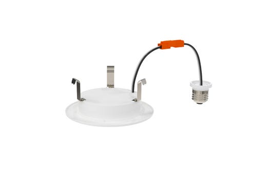 LED Retrofit Slim Downlight 4in Smooth Trim 8W 700 Lumen Push Lens for CCT Select 27/30/35/40/50 Triac Dim 90CRI 120V Friction Clips