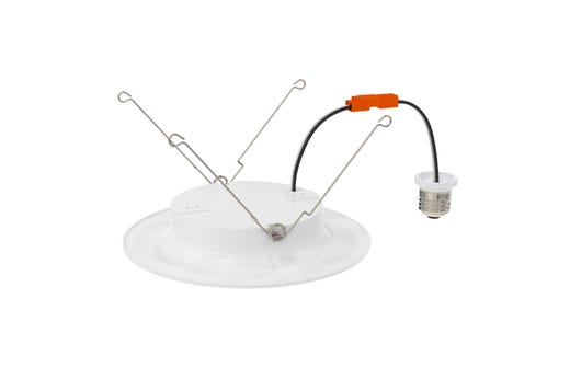 LED Retrofit Slim Downlight 6in Baffle Trim 10W 900 Lumen Push Lens for CCT Select 27/30/35/40/50 Triac Dim 90CRI 120V Torsion Spring