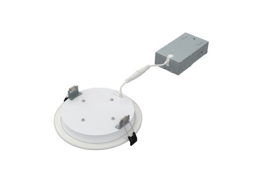 LED Slim Downlight 6in, Smooth Trim, 13W, 1100 Lumen, Push Lens for CCT Select 27/30/35/40/50, 90CRI, 120V Triac Dim