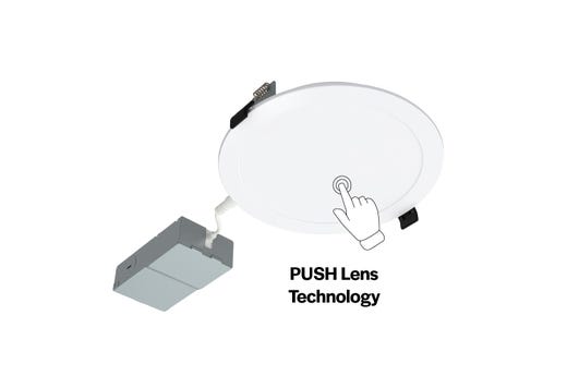 LED Slim Downlight 6in, Smooth Trim, 13W, 1100 Lumen, Push Lens LED product