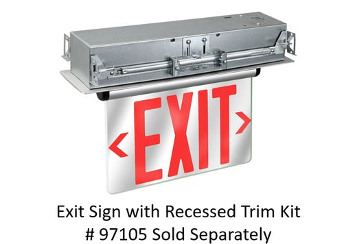 Emergence LED Aluminum Edgelit Exit Sign Universal Red/Green, Single/Double Face Universal Mounting and Battery Backup T20