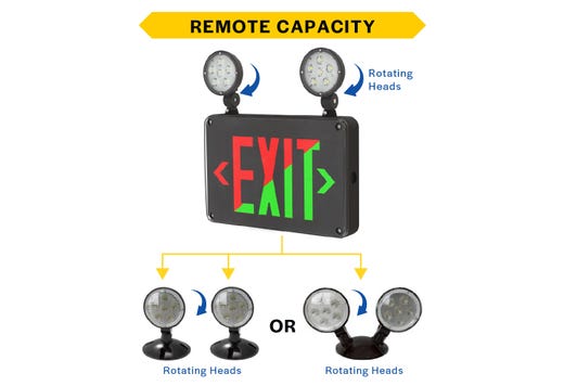 Emergence Series, Wet, Cold-Location, Combo, Black Housing, Field-Selectable Red or Green Legend with Field-Selectable Single/Double Face, Self-Diagnostics, Remote Capacity