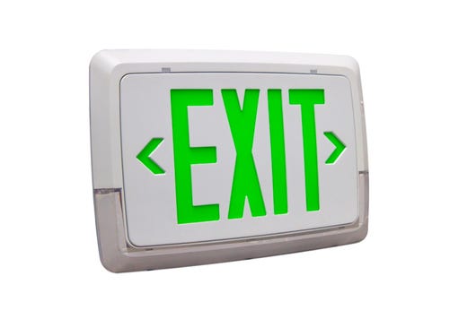 Low Profile Exit & Emergency Combo, Single Face, Green Legend product image