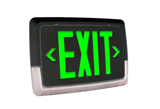 Low Profile Exit & Emergency Combo, Single Face, Green Legend LED product