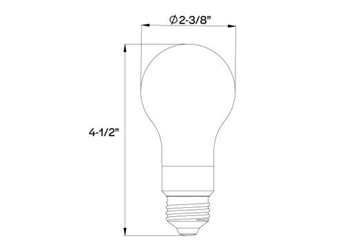 LED Filament A19 Bulb Medium (E26) Base Color Selectable 2700K-5000K 8.8W 800 Lumens (60W Equiv) Clear Dimmable T20 Gen-4