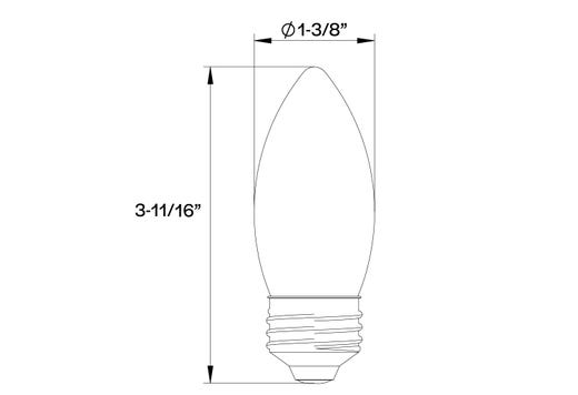 LED Filament B11 E26 Clear - 3.3W