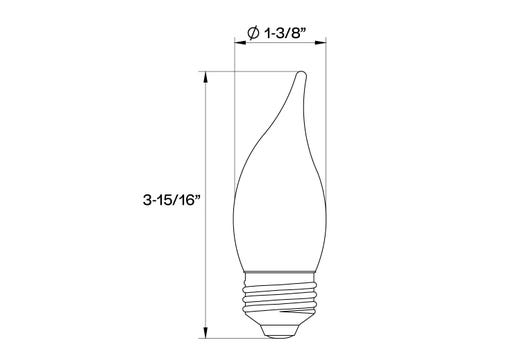 LED Filament CA11 E26 Clear - 3.3W
