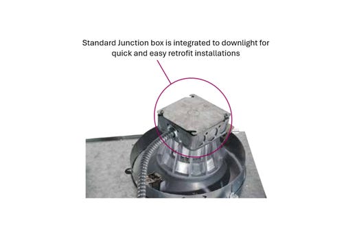 ProLED Commercial Retrofit Downlight 8in 30W 2700K 120-277V Dimmable Baffle Trim Junction Box