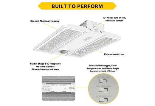 LED Controls Ready Compact Linear Highbay-2 Lumen & Color Select 19,700-24,200LM (125W-150W-165W) 35-40-50K Adj Beam Angle (Narrow, Standard, Wide) Z10 Sensor Socket 120-277VAC with Suspended Chain Mount (Gen-2)