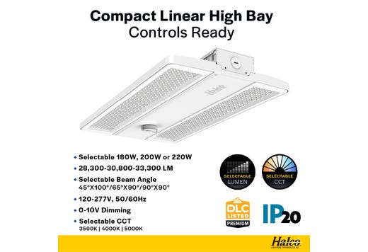LED Controls Ready Compact Linear Highbay-3 Lumen & Color Select 28,300-33,300LM (180W-200W-220W) 35-40-50K Adj Beam Angle (Narrow, Standard, Wide) Z10 Sensor Socket 120-277VAC with Suspended Chain Mount (Gen-2)