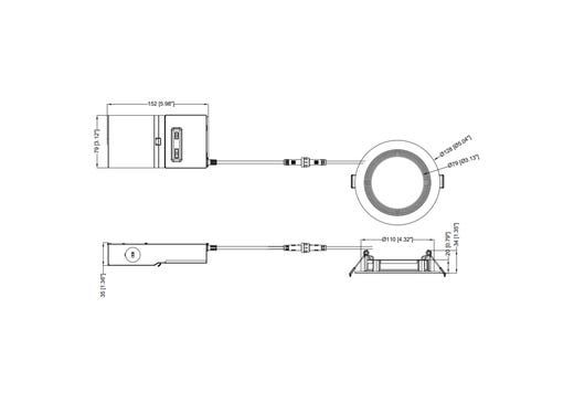 Commercial Slim Downlight 4in 13W Lumen Select 660-820-1075lm 2700-5000K Color Selectable Baffle Trim 120-277V Dimmable TRIAC-ELV & 0-10V