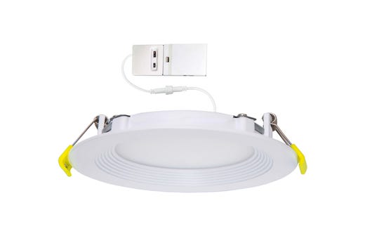 Commercial Slim Downlight 8in 18W Lumen Select 1100-1230-1500lm 2700-5000K Color Selectable Baffle Trim 120-277V Dimmable TRIAC-ELV & 0-10V
