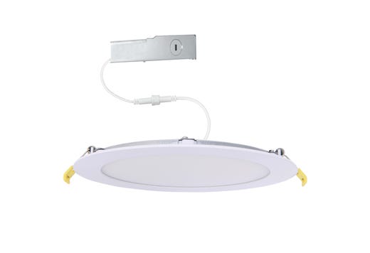 Commercial Slim Downlight 8in 18W Lumen Select 1100-1230-1500lm 2700-5000K Color Selectable Smooth Trim 120-277V Dimmable TRIAC-ELV & 0-10V