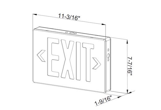 Emergence LED Die-Cast Exit Sign, Green Legend Universal Single/Double Face Brushed Aluminum Face Black Housing 100min Life Safety Light
