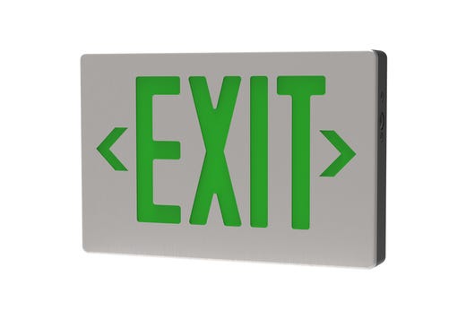 Emergence LED Die-Cast Exit Sign, Green Legend Universal LED product