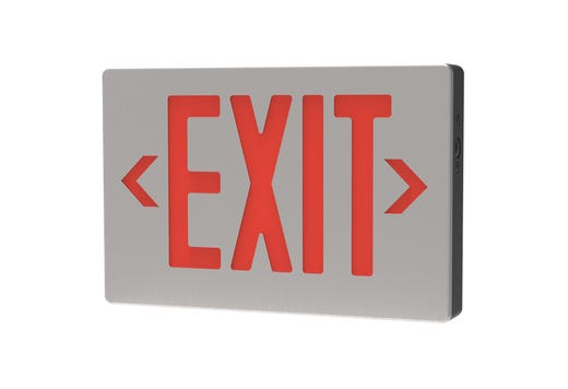 Emergence LED Die-Cast Exit Sign, Red Legend Universal product image