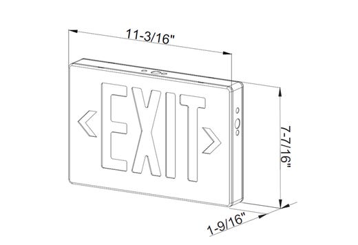 Emergence LED Die-Cast Exit Sign, Field Selectable Red/Green Legend, Brushed Aluminum Face, Black Housing, Single/Double Face, Selectable Manual or Self-Diagnostics, Selectable AC or 90+ mins Battery Back-Up