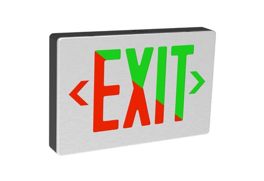 Emergence LED Die-Cast Exit Sign, Field Selectable Red/Green lighting product image
