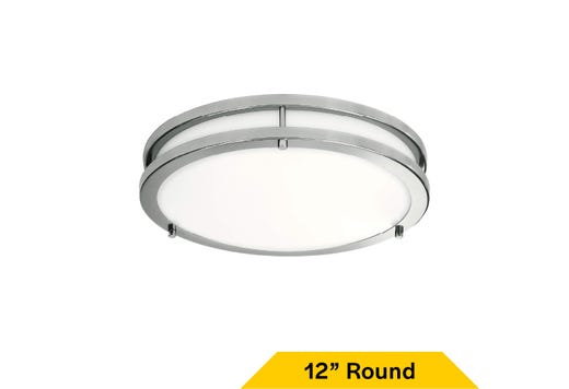 Flush Mount Brushed Nickel Double Ring 12" Selectable CCT