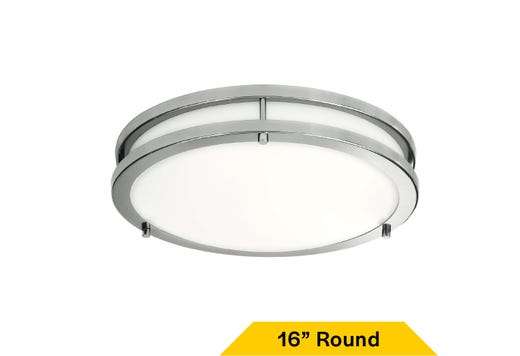 Flush Mount Brushed Nickel Double Ring 16" Selectable CCT