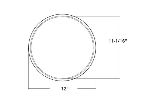 LED Surface Mount Disk 12in 22W 1650 Lumens 27/30/35/40/50K Color Select 120V Triac Dim