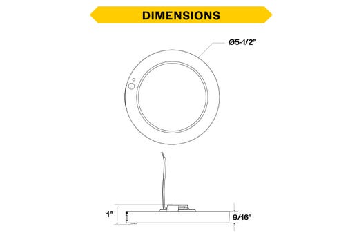 LED Surface Mount Disk 5.5in 10W 820 Lumens 27/30/35/40/50K Color Select 120V Non-Dim PIR Sensor