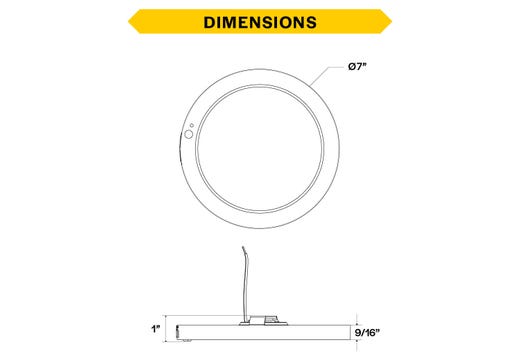 LED Surface Mount Disk 7in 14W 1150 Lumens 27/30/35/40/50K Color Select 120V Non-Dim PIR Sensor