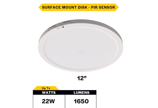 LED Surface Mount Disk 12in 22W 27/30/35/40/50K Color Select 120V product image