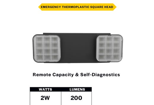 Emergence Series Emergency Unit Black Adjustable Thermoplastic lighting product image