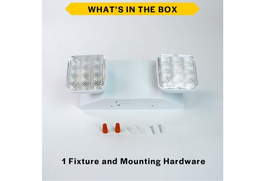 Emergence Series Emergency Unit Black Adjustable Thermoplastic Square Heads 90-min Battery Bkup